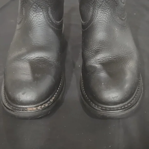 Men's Ariat Black Leather Cowboy Boots - Picture 2 of 13